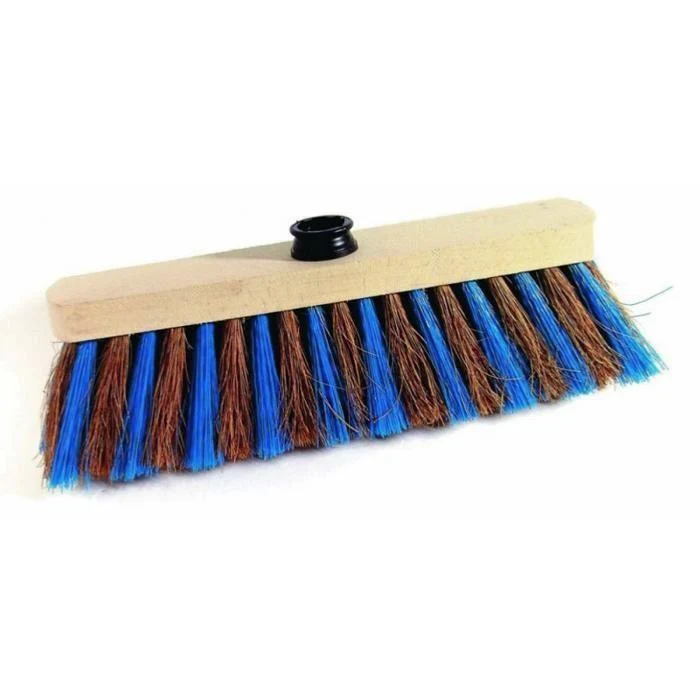 Tête de balai à visser - Poils coco avec monture bois - Qualité Pro !