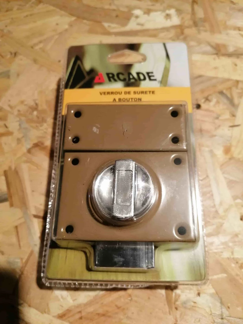 Verrou de sureté a bouton + 3 clés pour porte entrée - sécurité gâche réversible