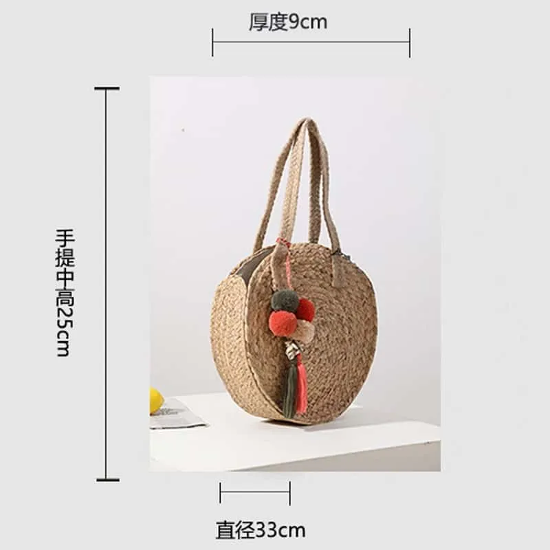 Sac rond tissé pour femmes