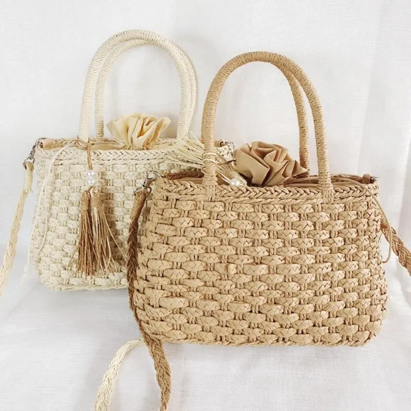 Petit sac à main en rotin tissé pour femmes