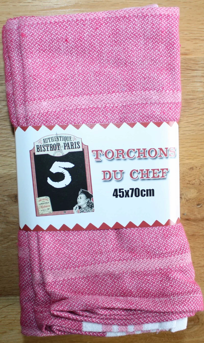 Lot de 5 Grands torchons en Coton mélangé - 45x70cm - Qualité Professionnelle - 6 COLORIS -