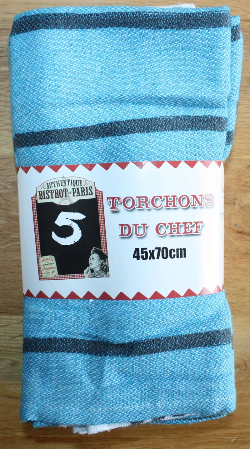 Lot de 5 Grands torchons en Coton mélangé - 45x70cm - Qualité Professionnelle - 6 COLORIS -