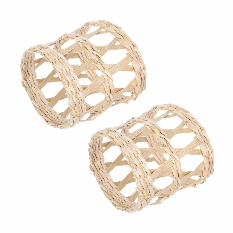 Lot de 6 Porte-gobelet en rotin tissé