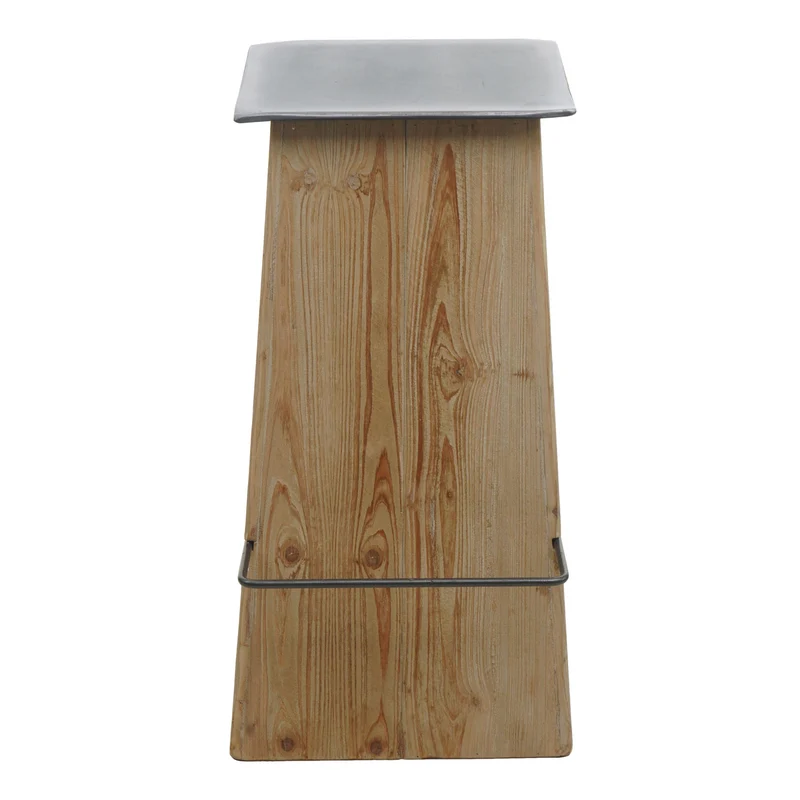 Tabouret de bar avec repose-pieds design rustique industriel en bois massif naturel et MDF 04_0008585