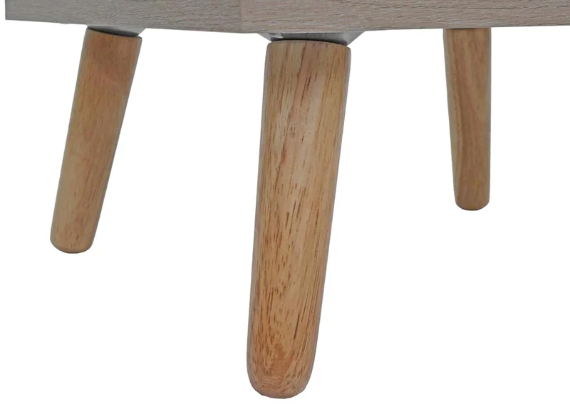 Table de chevet table d'appoint deux compartiments de rangement en kubu bois aspect chêne et MDF 56x40x40 cm 04_0008529