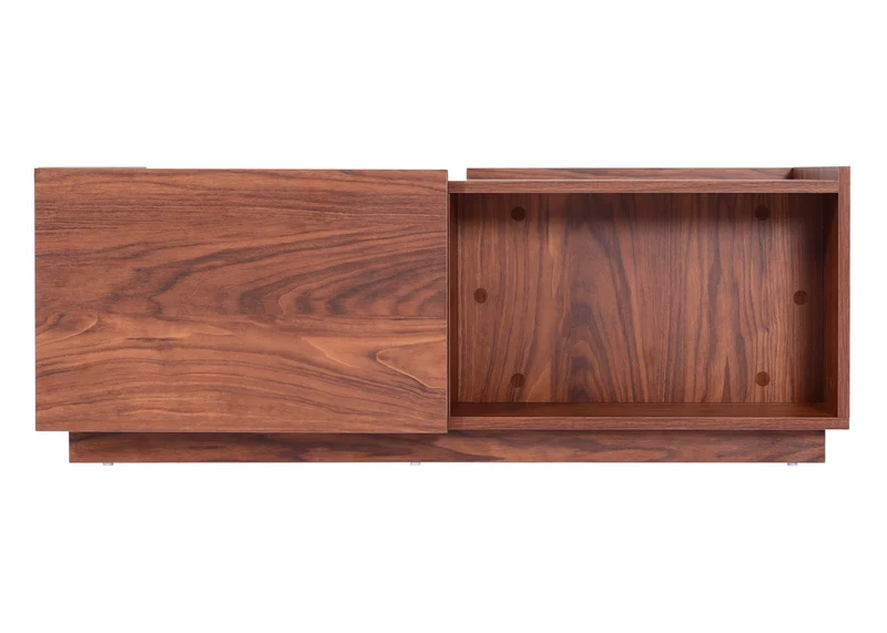 Table basse table de salon table d'appoint avec tiroir 110x50x40 cm MDF aspect noyer 04_0008431