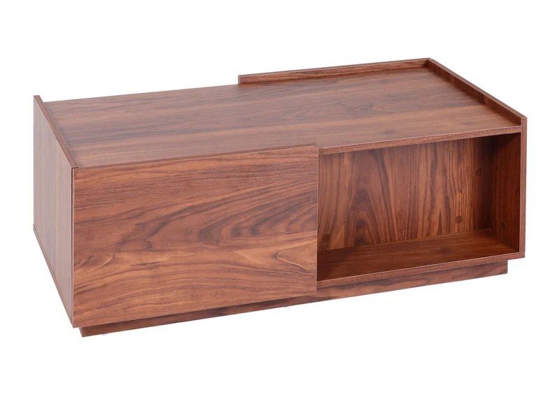 Table basse table de salon table d'appoint avec tiroir 110x50x40 cm MDF aspect noyer 04_0008431