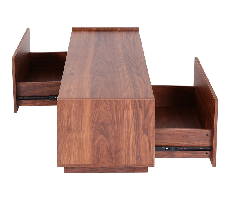 Table basse table de salon table d'appoint avec tiroir 110x50x40 cm MDF aspect noyer 04_0008431