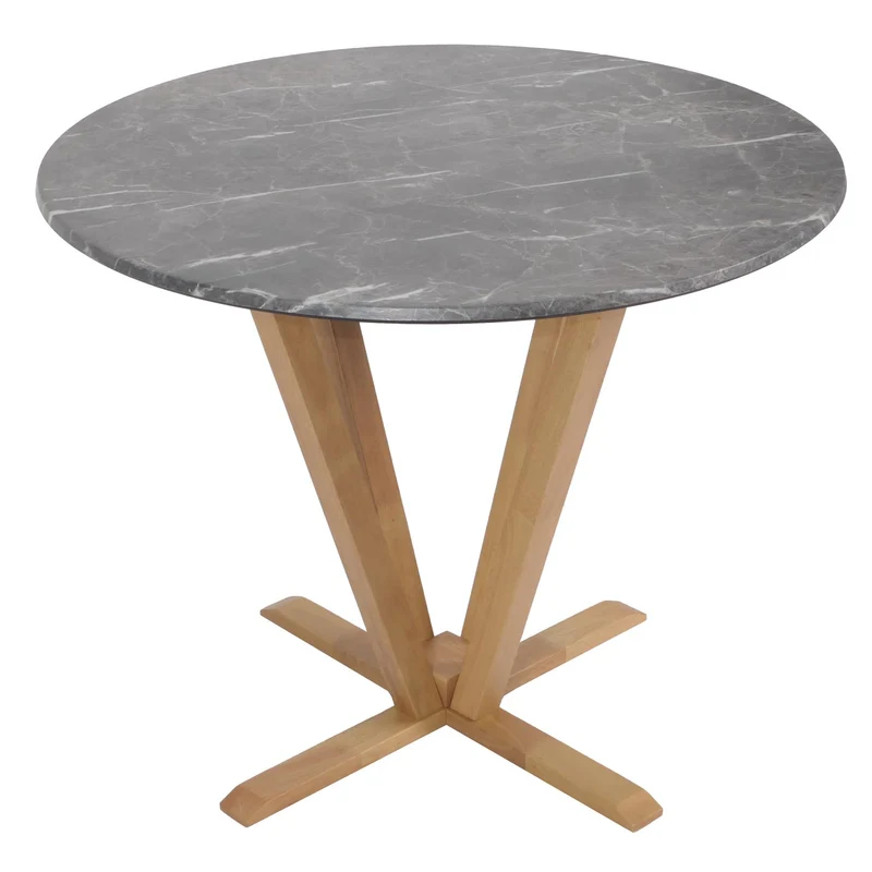 Table de bistro table à manger diamètre 92 cm en bois et HDF aspect marbre 04_0008526