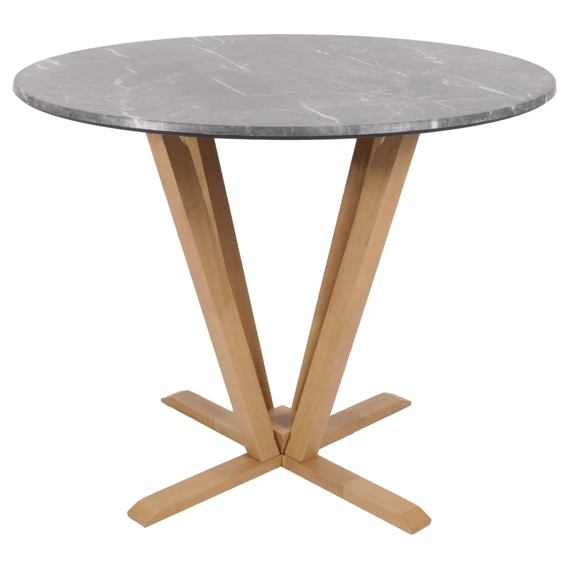 Table de bistro table à manger diamètre 92 cm en bois et HDF aspect marbre 04_0008526