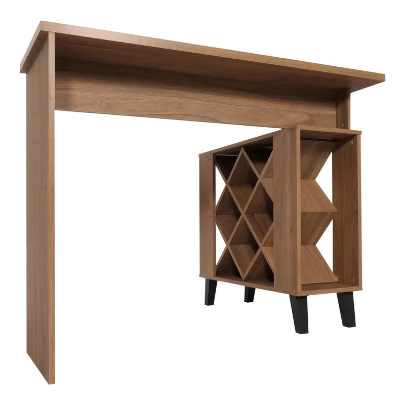 Table de bar comptoir table casier à vin compartiments de rangement 93 x 120 x 98 cm MDF marron 04_0008515