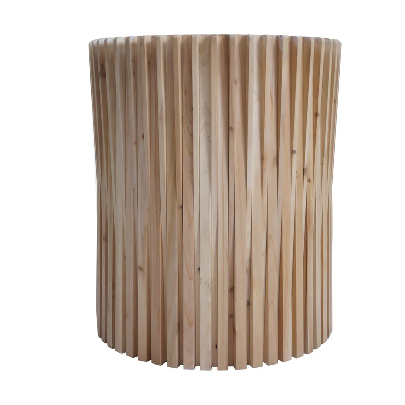 Table d'appoint table de salon support de plantes en bois de sapin et MDF diamètre 51 cm blanc 04_0008505