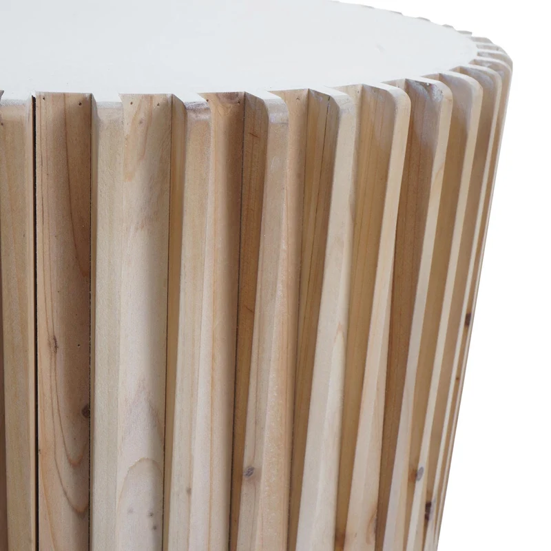 Table d'appoint table de salon support de plantes en bois de sapin et MDF diamètre 51 cm blanc 04_0008505