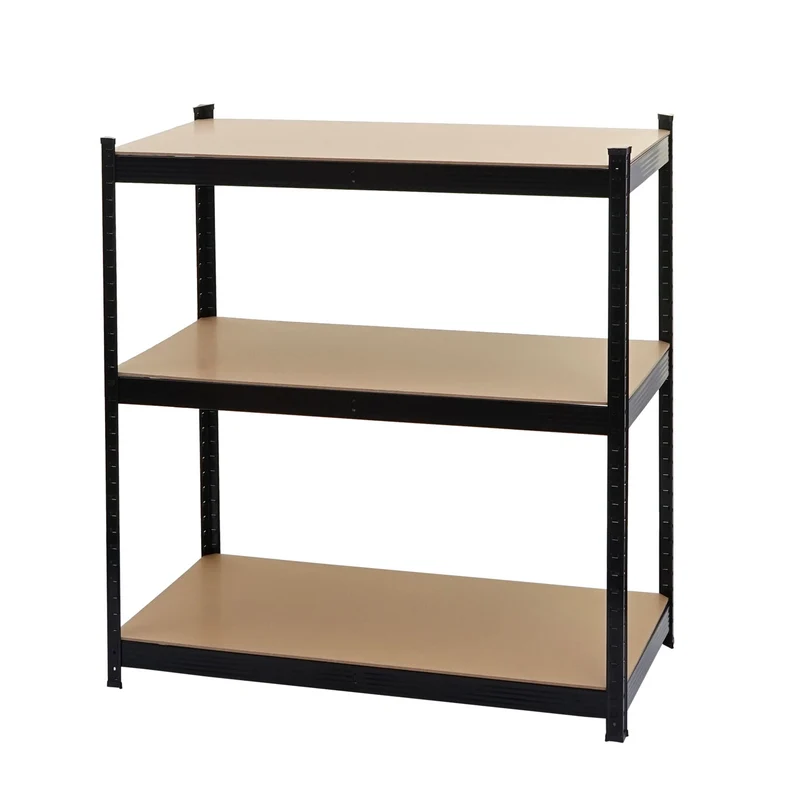 Étagère pour charges lourdes rangement cave enfichable 5 étagères acier noir 180x90x40 cm 04_0008688