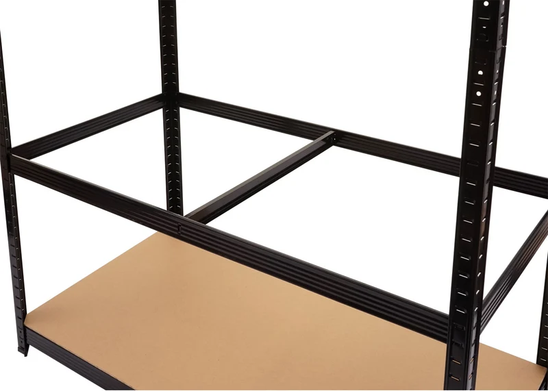 Étagère pour charges lourdes rangement cave enfichable 5 étagères acier noir 180x90x40 cm 04_0008688