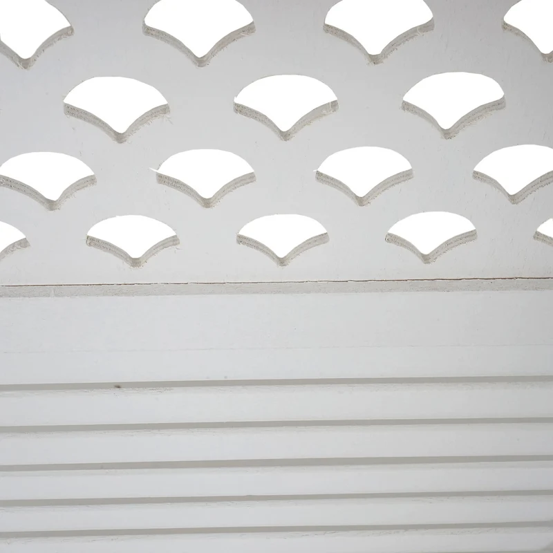 Paravent 4 panneaux cloison de séparation 170 x 161 cm en bois blanc 04_0008629