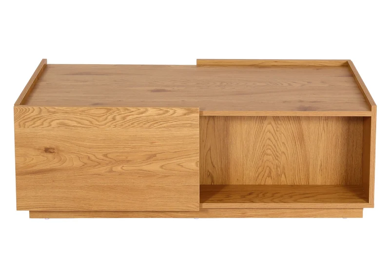 Table basse salon table d'appoint avec tiroirs 110x50x40 cm MDF aspect chêne 04_0008430