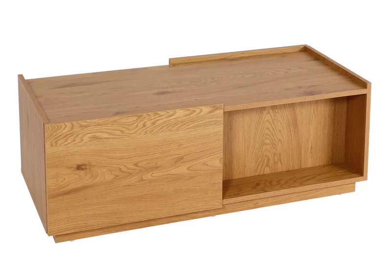 Table basse salon table d'appoint avec tiroirs 110x50x40 cm MDF aspect chêne 04_0008430