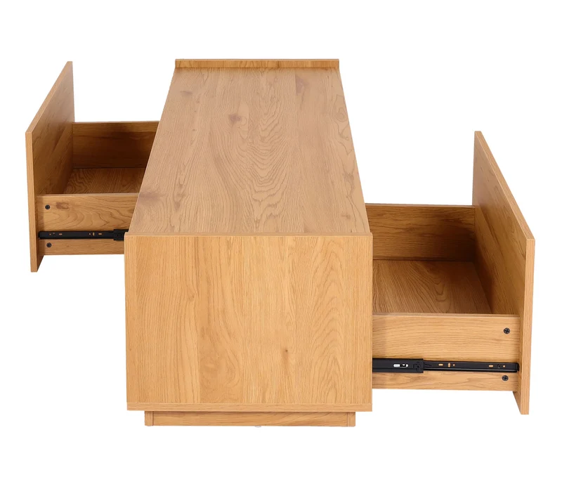 Table basse salon table d'appoint avec tiroirs 110x50x40 cm MDF aspect chêne 04_0008430