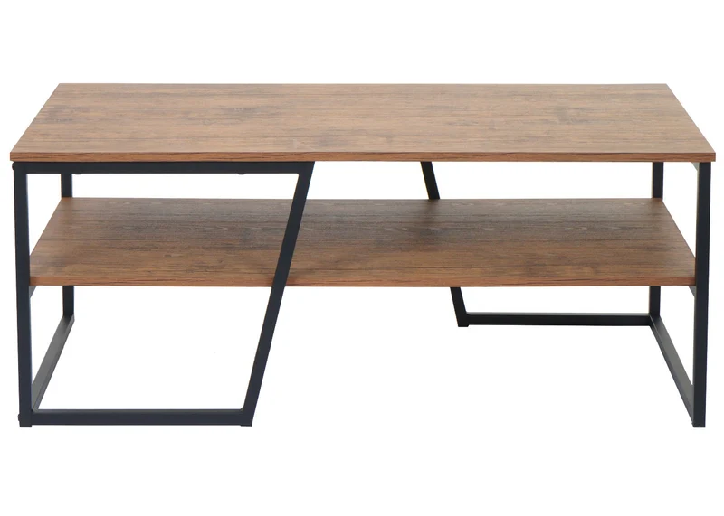 Table basse table d'appoint 46x110x60 cm en métal aspect chêne sauvage 04_0008422