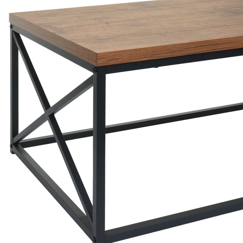Table basse surface avec structure 3D et revêtement PVC 44x110x60 cm aspect chêne sauvage 04_0008423