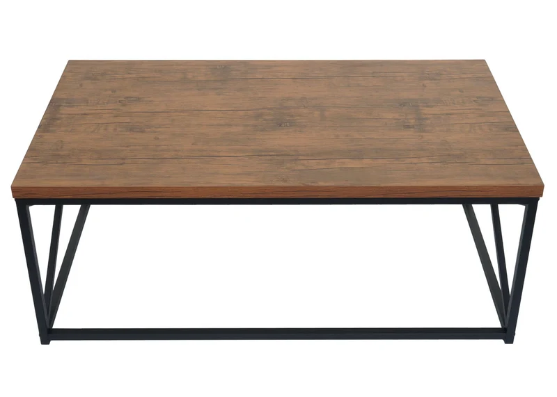 Table basse surface avec structure 3D et revêtement PVC 44x110x60 cm aspect chêne sauvage 04_0008423
