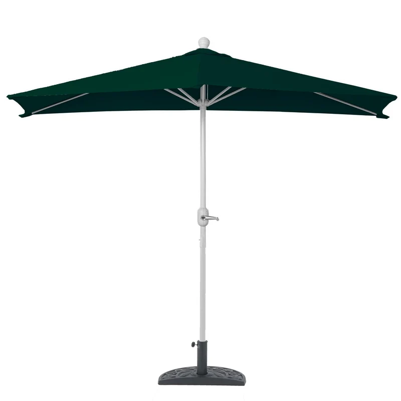 Parasol demi-rond pour balcon uv 50+ polyester/aluminium 3kg 270 cm vert avec pied 04_0007905