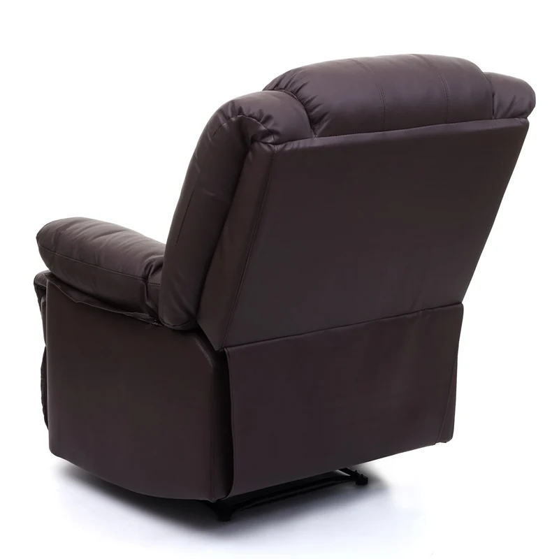 Fauteuil relax TV inclinable large et confortable en cuir et PVC marron 101x87x100 cm 04_0006883
