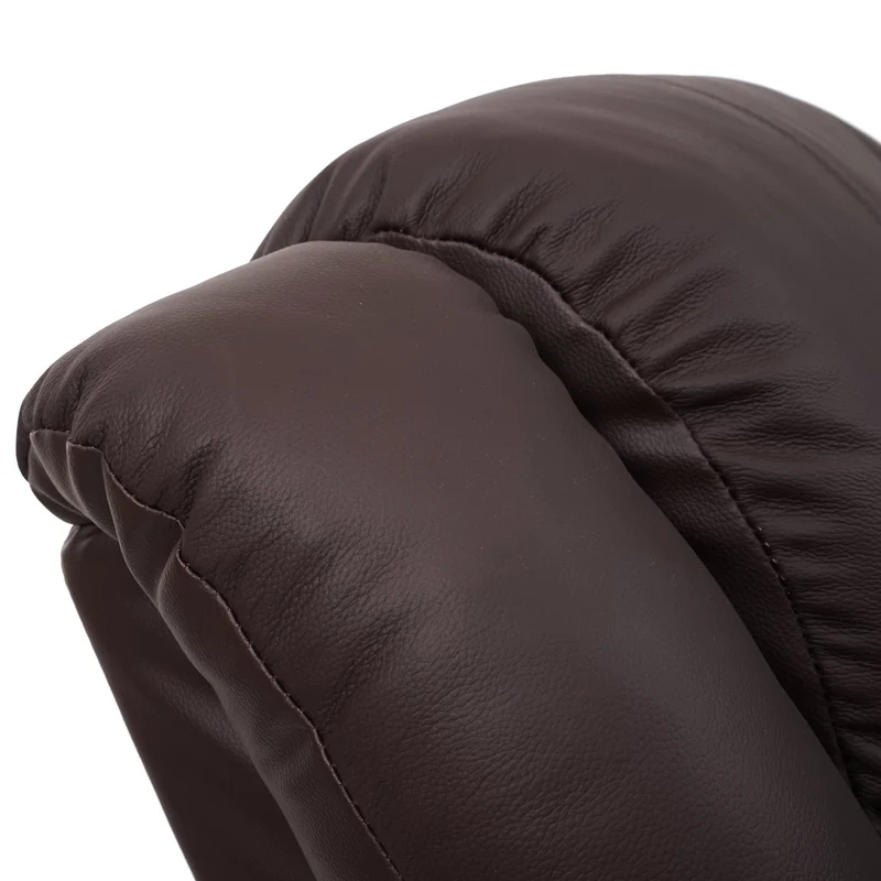 Fauteuil relax TV inclinable large et confortable en cuir et PVC marron 101x87x100 cm 04_0006883
