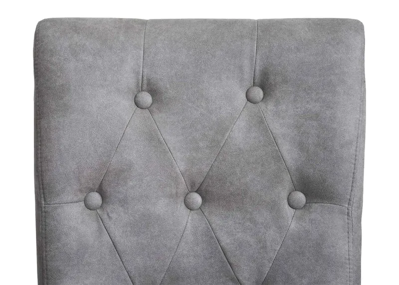 Lot de 2 chaises de salle à manger rivets métalliques tissu gris clair pieds en bois clairs 04_0007315