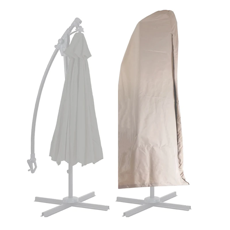 Housse de protection pour parasol déporté jusqu'à 3m avec fermeture éclair crème 04_0007052