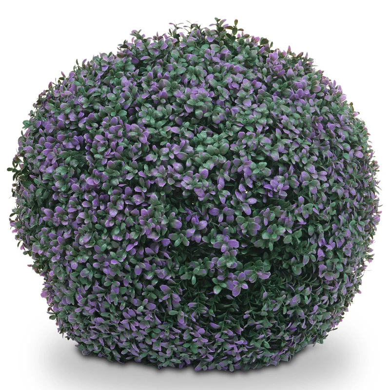 Boule de buis artificiel en topiaire plante décorative pour extérieur diamètre 55 cm violet 04_0006010