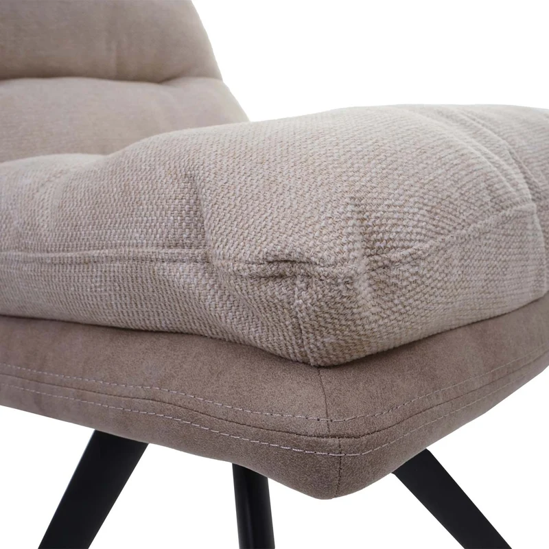Chaise de salle à manger x1 pivotant extra confortable en tissu/textile crème 04_0006358