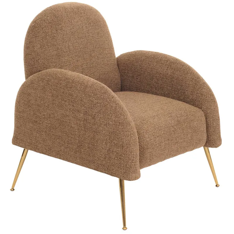 Fauteuil cocktail design rétro en tissu chenille café extra épais 04_0006395