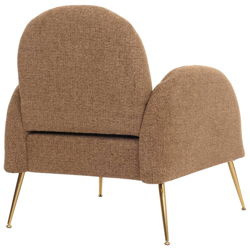 Fauteuil cocktail design rétro en tissu chenille café extra épais 04_0006395