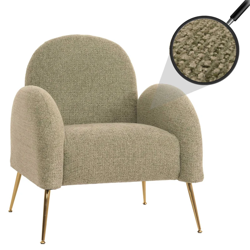 Fauteuil lounge cocktail rétro tissu chenille vert clair rembourrage extra épais de 22 cm 04_0006860
