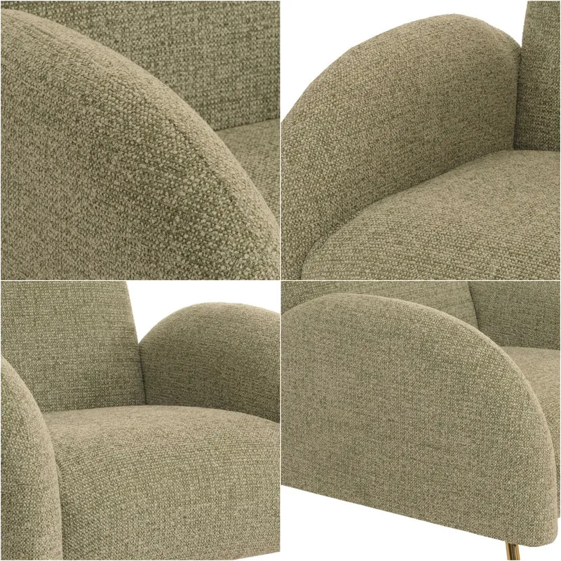 Fauteuil lounge cocktail rétro tissu chenille vert clair rembourrage extra épais de 22 cm 04_0006860