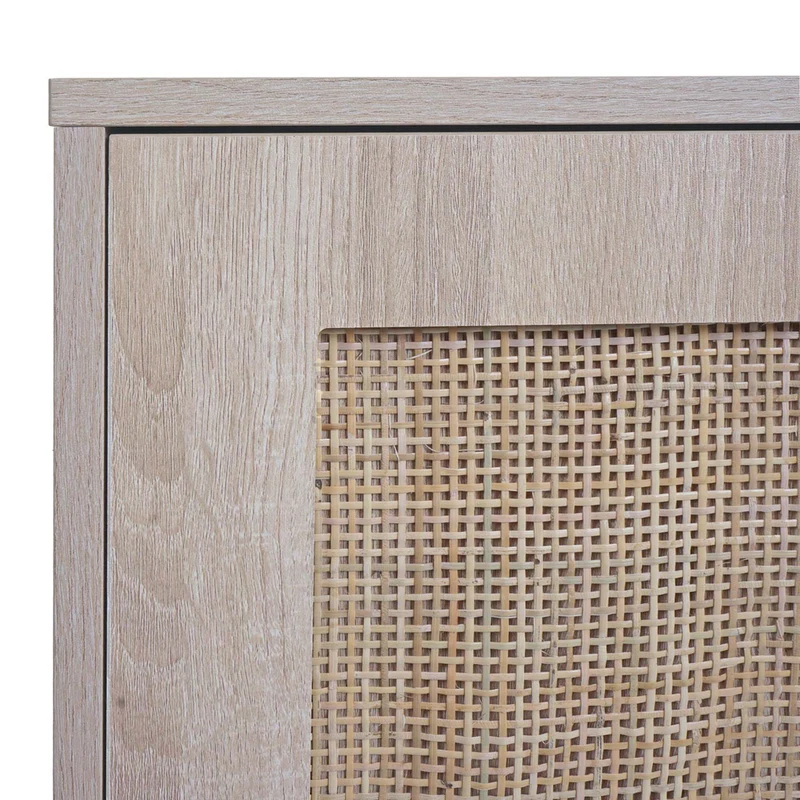 Commode buffet avec deux compartiments de rangement en kubu bois aspect chêne 56x80x30 cm 04_0006518