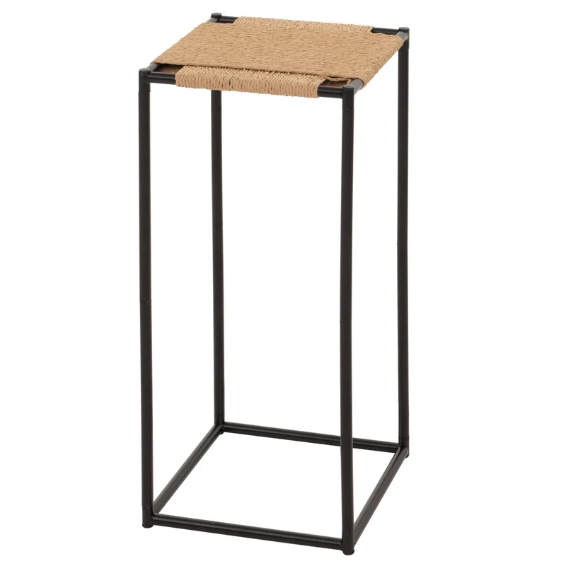 Ensemble de 3 tables à fleurs table d'appoint support à fleurs empilable en fer et corde 04_0006623