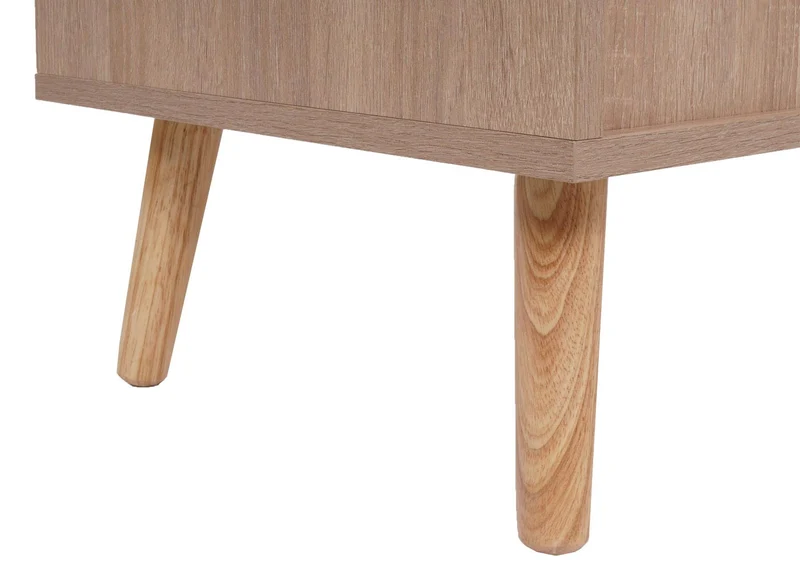 Commode avec 3 tiroirs buffet en kubu bois de rotin mélamine 78x80x39 cm aspect chêne 04_0006540