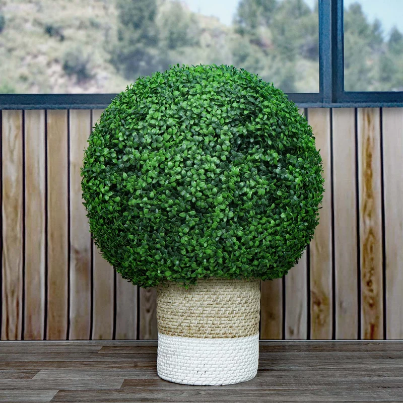 Buis artificiel boule de buis plante décorative diamètre 55 cm vert 04_0006009
