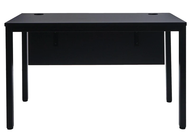 Bureau table d'ordinateur avec deux canaux de câbles réglables 120x60 cm MDF noir 04_0006051