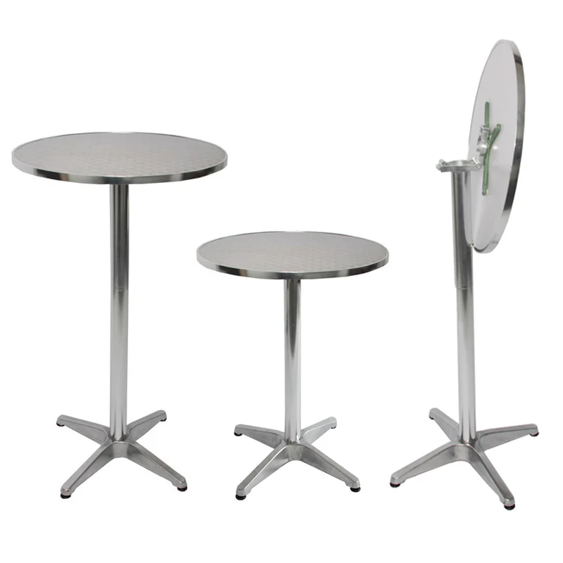 Ensemble table de bar + housse de table de bar bistro diamètre 60 cm housse gris anthracite 04_0006777