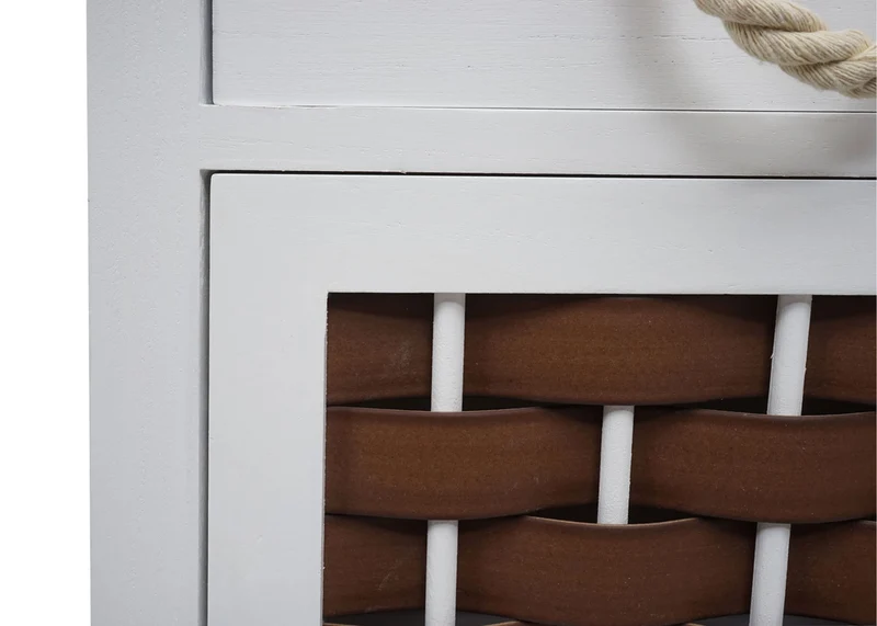 Commode polyvalente armoire avec tiroir 55x39,5x28,5 cm polyrotin marron bois blanc 04_0006503
