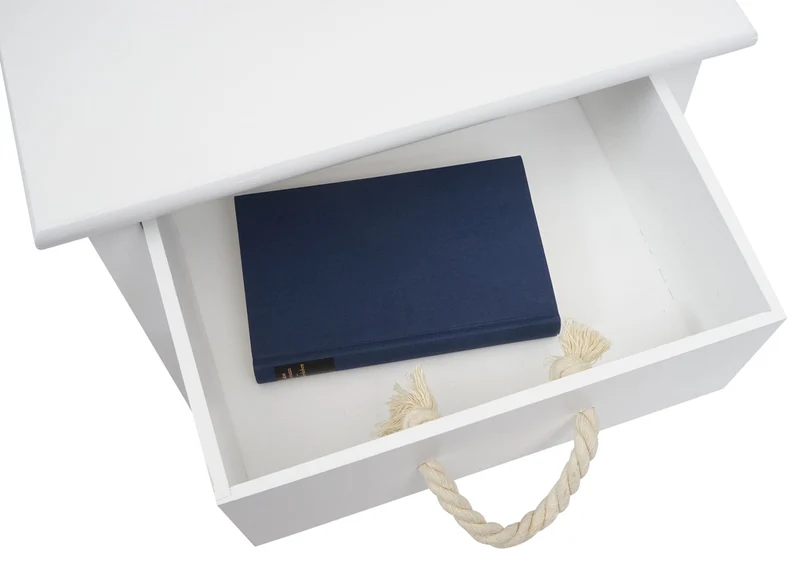 Commode polyvalente armoire avec tiroir 55x39,5x28,5 cm polyrotin marron bois blanc 04_0006503