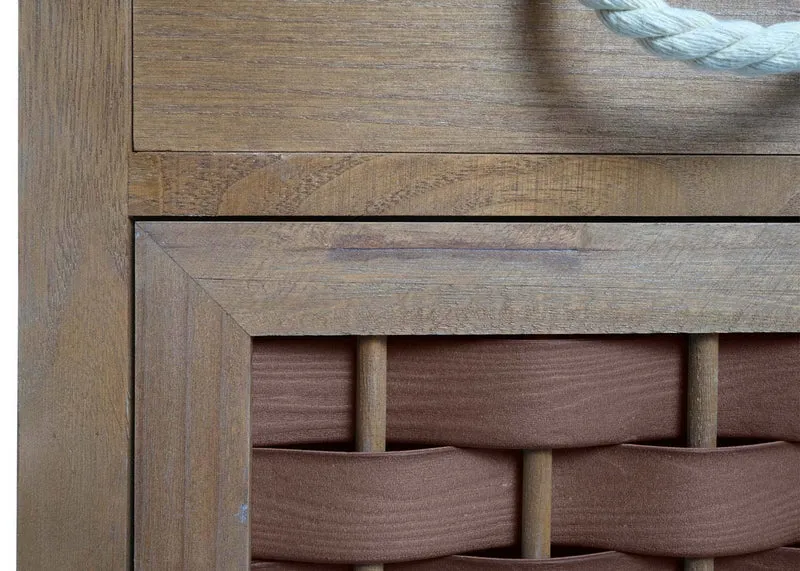 Commode polyvalente armoire avec tiroir 55x39,5x28,5 cm polyrotin marron bois marron foncé 04_0006504