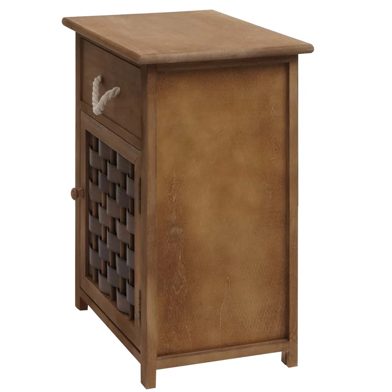 Commode polyvalente armoire avec tiroir 55x39,5x28,5 cm polyrotin marron bois marron foncé 04_0006504