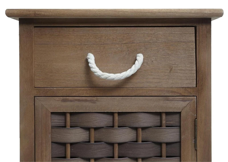 Commode polyvalente armoire avec tiroir 55x39,5x28,5 cm polyrotin marron bois marron foncé 04_0006504