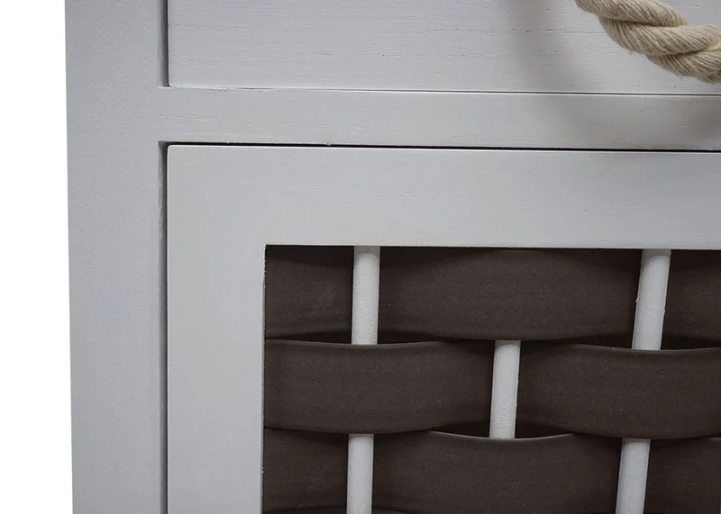 Commode polyvalente armoire avec tiroir 55x39,5x28,5 cm polyrotin marron bois gris foncé 04_0006502