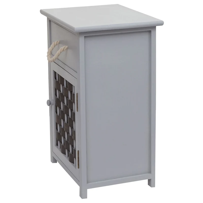Commode polyvalente armoire avec tiroir 55x39,5x28,5 cm polyrotin marron bois gris foncé 04_0006502